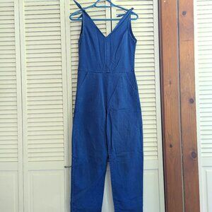 Loup Shoulder Tie Jumpsuit in Royal Blue Size XS